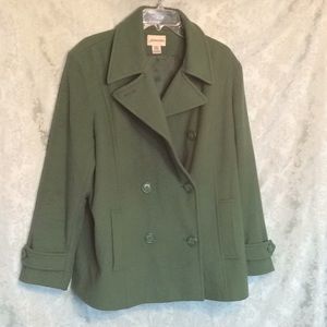 Green wool Peacoat